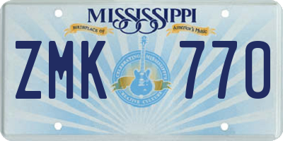 MS license plate ZMK770