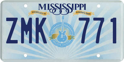MS license plate ZMK771