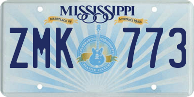 MS license plate ZMK773