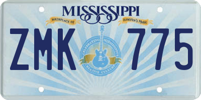 MS license plate ZMK775