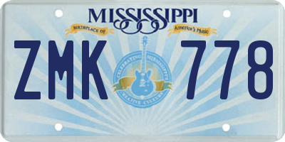 MS license plate ZMK778
