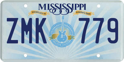 MS license plate ZMK779