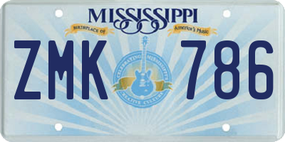 MS license plate ZMK786