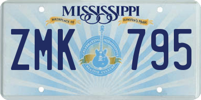 MS license plate ZMK795