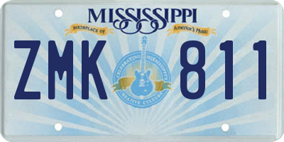 MS license plate ZMK811