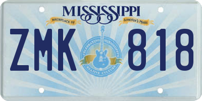 MS license plate ZMK818