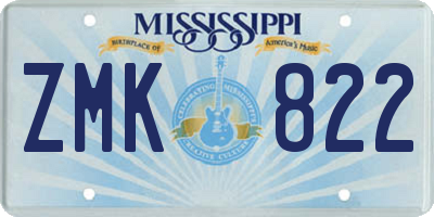 MS license plate ZMK822