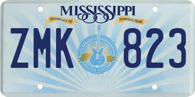 MS license plate ZMK823