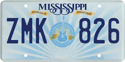 MS license plate ZMK826