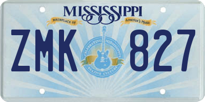 MS license plate ZMK827