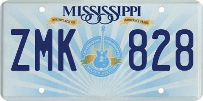 MS license plate ZMK828
