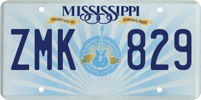 MS license plate ZMK829