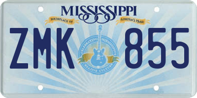 MS license plate ZMK855