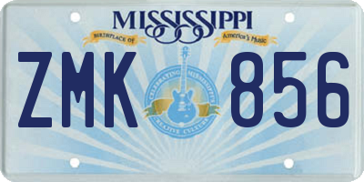 MS license plate ZMK856