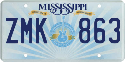 MS license plate ZMK863