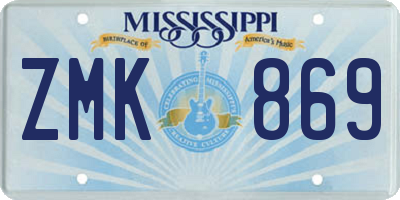 MS license plate ZMK869
