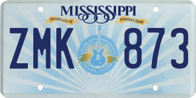 MS license plate ZMK873