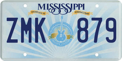 MS license plate ZMK879