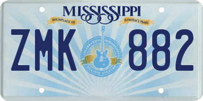MS license plate ZMK882
