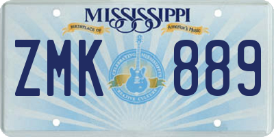 MS license plate ZMK889