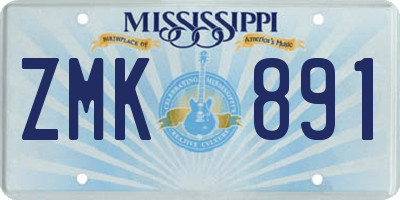MS license plate ZMK891