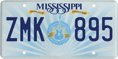 MS license plate ZMK895