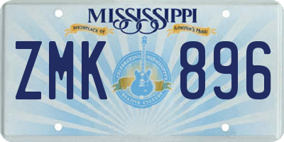 MS license plate ZMK896