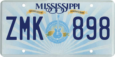 MS license plate ZMK898