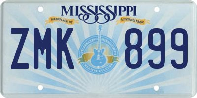 MS license plate ZMK899