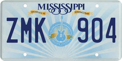 MS license plate ZMK904