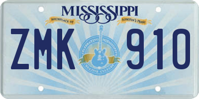 MS license plate ZMK910