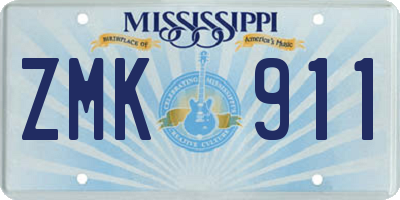 MS license plate ZMK911