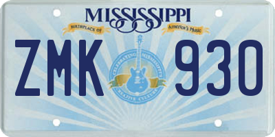 MS license plate ZMK930