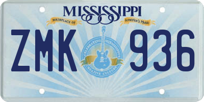 MS license plate ZMK936