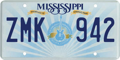 MS license plate ZMK942
