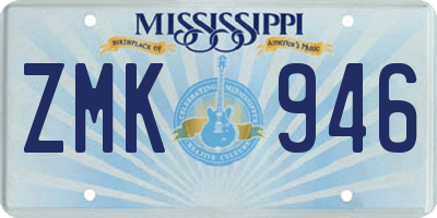 MS license plate ZMK946