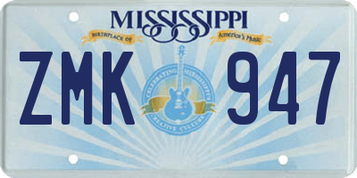 MS license plate ZMK947