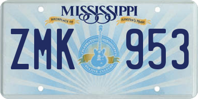 MS license plate ZMK953