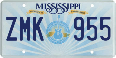 MS license plate ZMK955