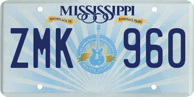 MS license plate ZMK960
