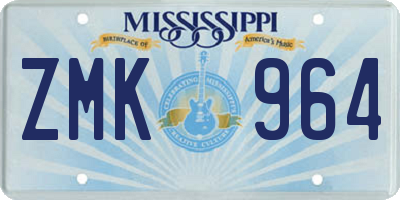 MS license plate ZMK964
