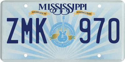 MS license plate ZMK970