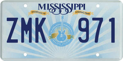 MS license plate ZMK971