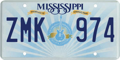 MS license plate ZMK974