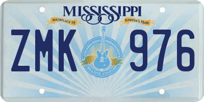 MS license plate ZMK976
