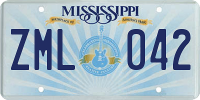 MS license plate ZML042