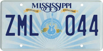 MS license plate ZML044