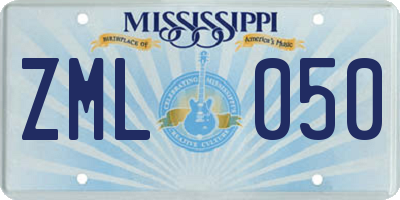 MS license plate ZML050
