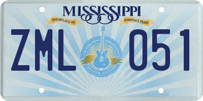 MS license plate ZML051