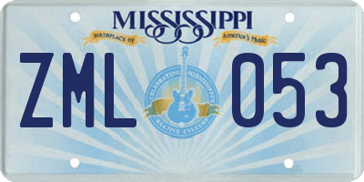 MS license plate ZML053